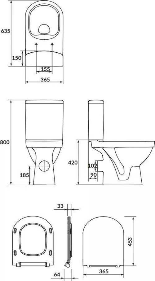 cumpără Vas WC Cersanit Zip Simple On Slim ниж. подв. горизонтальный микролифт DRP компакт în Chișinău 