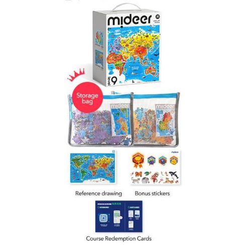 купить Головоломка Mideer MD1519 Puzzle Harta Chinei și Harta Lumii 2în1, nivelul 9 в Кишинёве 