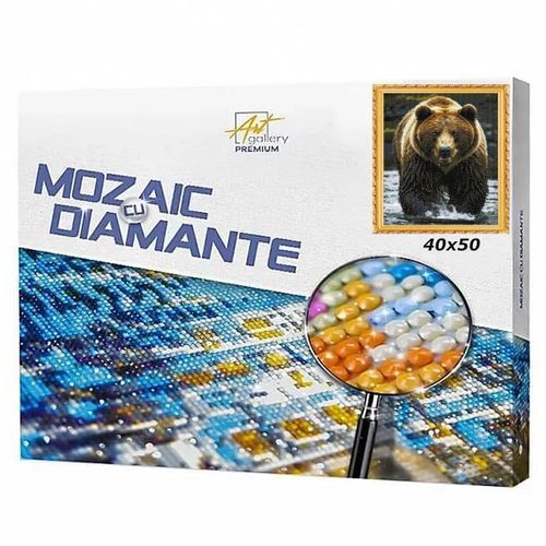 купить Картина по номерам Art Gallery GA87361 Mozaic cu diamante 40x50cm Urs brun в Кишинёве 
