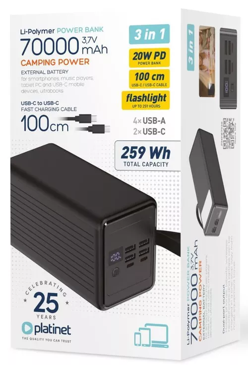 купить Аккумулятор внешний USB (Powerbank) Platinet PMPB7020 в Кишинёве 