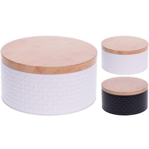 купить Контейнер для хранения пищи Excellent Houseware 38866 Емкость металлическая D19.7x10cm орнамент крышка бамбук в Кишинёве 