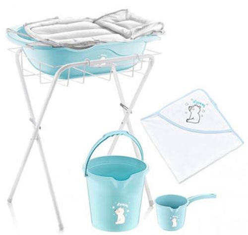 Set de baie pentru bebelusi cu 6 piese BabyJem Blue 