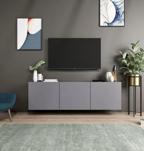 купить Тумба напольная для TV Trendy Белый антрацит (GTR000195) в Кишинёве 