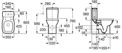 cumpără Vas WC Roca Debba 342997000 Vas WC stativ pentru rezervor în Chișinău 