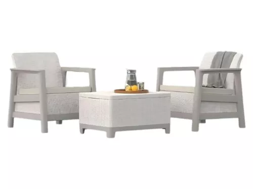 cumpără Mobilier pentru grădină Keter 57959 Scandi 5 unități: masa, 2 fotoli, 2 perne, bej/bej inchis în Chișinău 