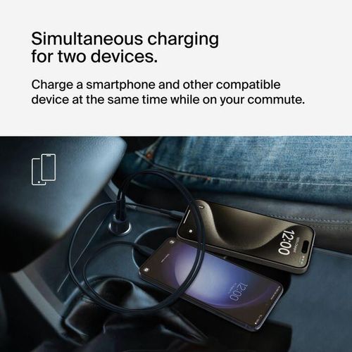 cumpără Încărcător pentru automobil Belkin CCB005BTBK 42w - 30w USB-C PD PPS + 12w USB-A Car Charger în Chișinău 