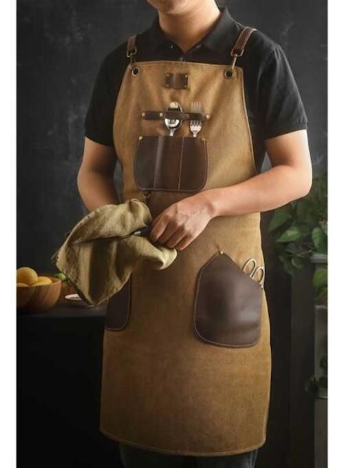 купить Аксессуар для кухни Takumi Sort din piele Kitchen Apron Brown в Кишинёве 