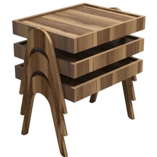 купить Журнальный столик Trendy Roma, орех 53x64x40 см, вложенный столик (3 шт.) в Кишинёве 