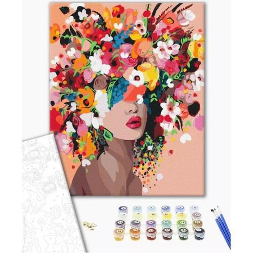 cumpără Tablou pe numere BrushMe BS41053FC 40x50cm (fără cutie) Nimfa florilor în Chișinău 