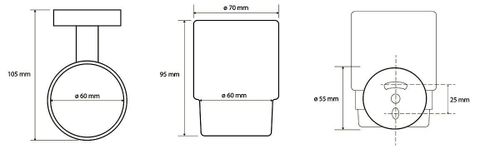 купить Стакан для зубных щёток Bemeta Hematit sticla perete 159110012 в Кишинёве 