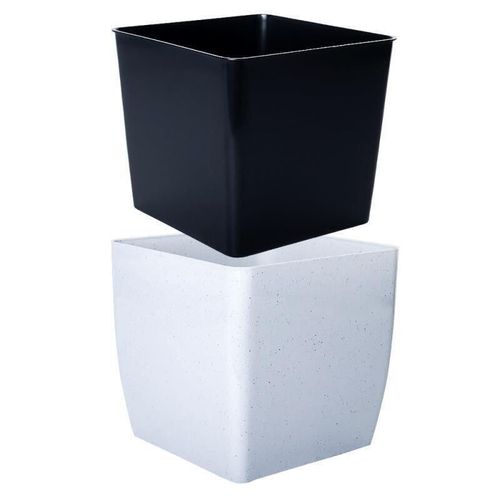 cumpără Ghiveci pentru flori Aleana 115083 Cvadro 16x16x15.5 cm, beton gri deschis în Chișinău 
