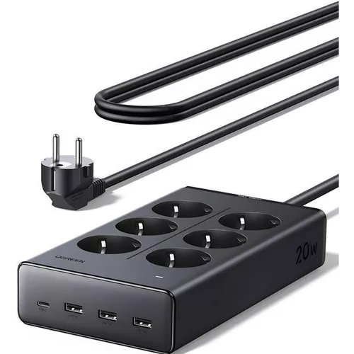 cumpără Filtru electric Ugreen 75141 20W 6-Outlet Power Strip | S622, Black în Chișinău 