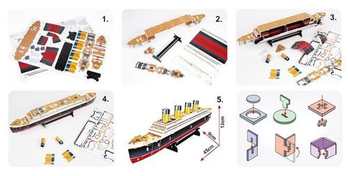 купить Конструктор Cubik Fun T4012h 3D Puzzle Titanic (small) в Кишинёве 