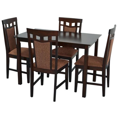 купить Комплект стол и стулья Evelin di Costacurta стол Gloria Chocolate + 4 стула Deepa R Chocolate/Brown в Кишинёве 