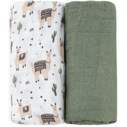 купить Аксессуар для пеленания Petite&Mars 417365 Set 2 pelinci de muselina din bambus Misty Llama Vibes, 120x120cm в Кишинёве 