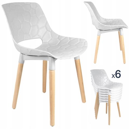 cumpără Scaun Jumi SET 6 Scaune scandinave DAVIS alb în Chișinău 