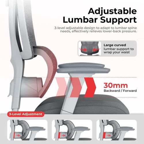 купить Офисное кресло Lumi LV-CH10-26, Grey в Кишинёве 