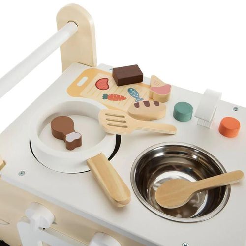 cumpără Bucătărie și veselă de jucărie Premaman PJQKDC-CCC-UNQ Bucatarie-carucior din lemn cu activitati Cook & Recycle în Chișinău 