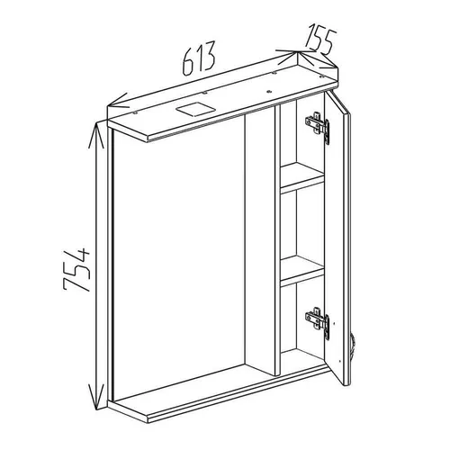 cumpără Oglindă baie Bayro Dalas 600x750 правый белый мат în Chișinău 