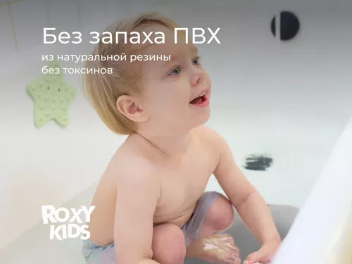 купить Коврик для ванной Roxy Kids BM-M188-Grey Коврик для ванны антискользящий с отверстиями 35x76см, серый в Кишинёве 