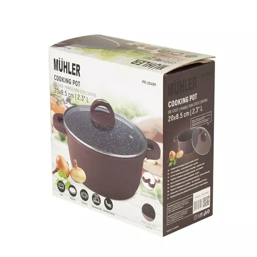 купить Кастрюля Muhler MR-2049M 20x8.5cm, 2.3L, Chocolate, Die-Cast в Кишинёве 