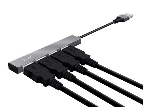 купить USB Hub Trust HALYX 4-PORT Mini USB HUB, silver в Кишинёве 
