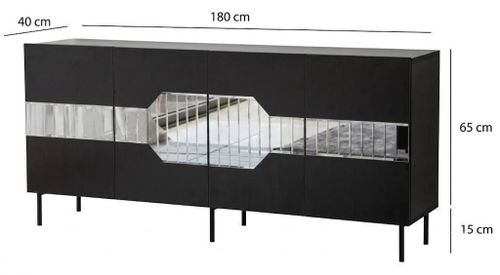 купить Комод Trendy Milano, Negru, Fume (GTR001214) в Кишинёве 
