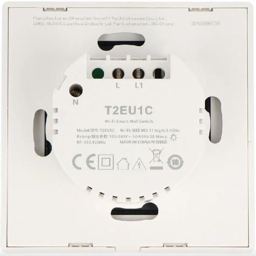 cumpără Întrerupător electric Sonoff Wi-Fi Smart Touch Wall Switch TX Series 1-Gang (Neutral Wire), White în Chișinău 