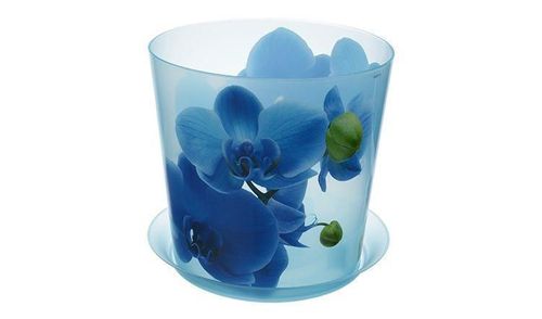 купить Декор Idea М3106 Ghiveci pu flori alb, albastru d160mm 2,4l в Кишинёве 