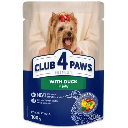 купить Корм для питомцев CLUB 4 PAWS 24392448 Plic caini in jeleu rata 24x100g в Кишинёве 