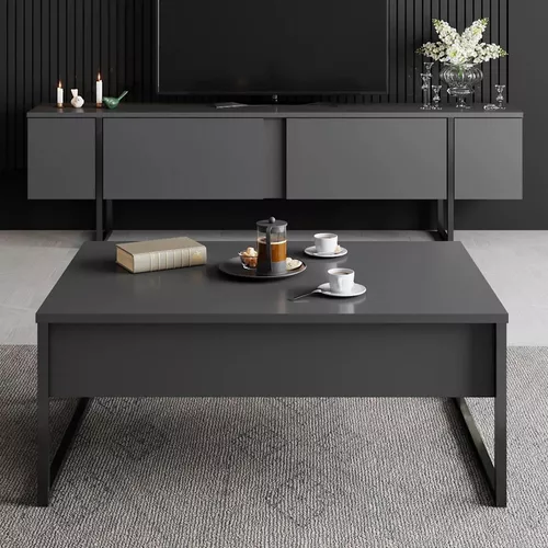 cumpără Comodă TV Hanah Home Luxe Anthracite Black (тумба под ТВ) în Chișinău 