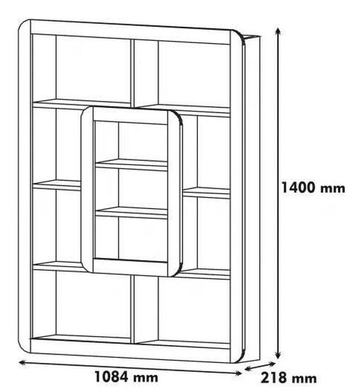 cumpără Raft de birou Trendy Orkide, Alb, Nuc 108x140x21cm, raft de carti în Chișinău 