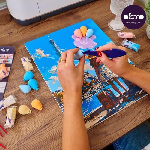cumpără Set de creație Okto 30013 3D Pictură pe numere cu plastilină ușoară 30×40сm, Salutări din Paris în Chișinău 