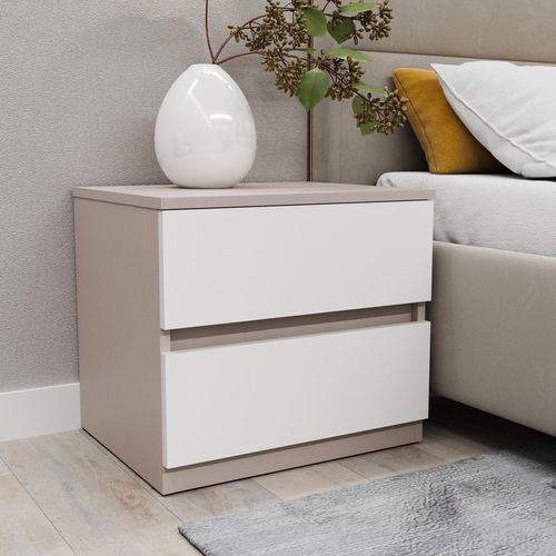 cumpără Noptieră Bayro Harmony 550x500x450 серый камень фасад белый în Chișinău 