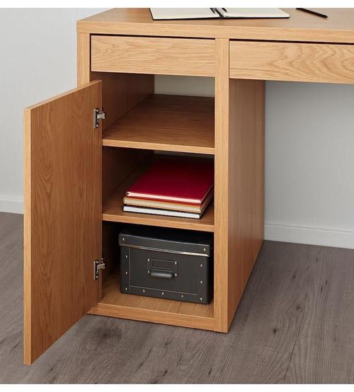 купить Офисный стол Ikea Micke cu unitate suplimentara 105x50 (Aspect Stejar) в Кишинёве 