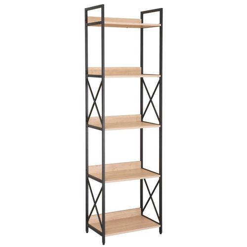 купить Офисный стеллаж Deco Karl 5 nivele 51x30x177H Oak/Black в Кишинёве 