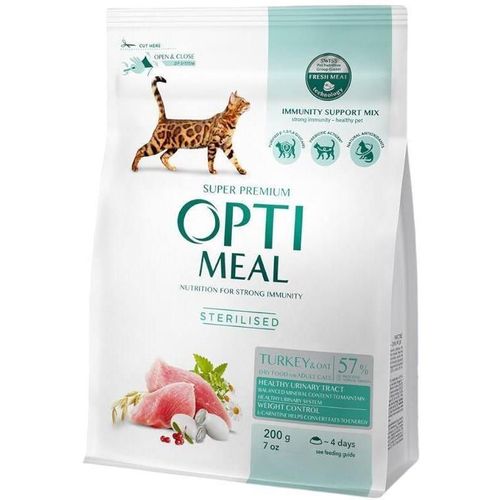 cumpără Hrană pentru animale de companie Optimeal 24231091 Hrană uscată Super Premium pentru pisici sterilizate, curcan și ovăz, 6x200 g în Chișinău 