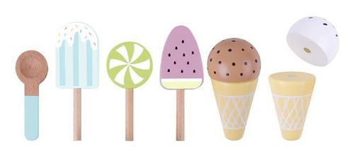 купить Игрушечная кухня и посуда Tooky Toy TK135 Setul de joacă de lemn înghețată, 57303 в Кишинёве 