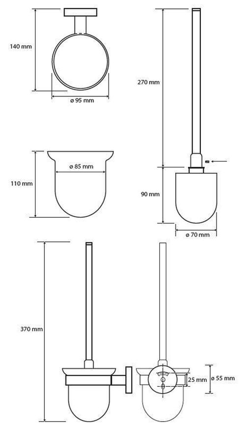 cumpără Perie WC Bemeta White perete 104113014 în Chișinău 