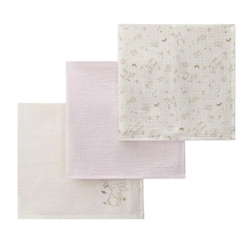 купить Аксессуар для пеленания Premaman PBRKKJ-ECR-UNQ Set de 3 pelinci de muselina Little Deer, 70x70cm в Кишинёве 