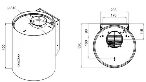 cumpără Hotă Backer Nona Mini W4031 Black 31 cm în Chișinău 