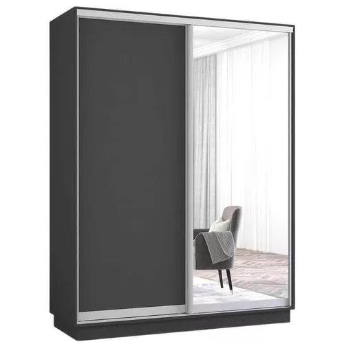 купить Шкаф Mobildor-Lux Раздвижные двери Fox из зеркала и ДСП (170x60x200H см) Антрацит в Кишинёве 