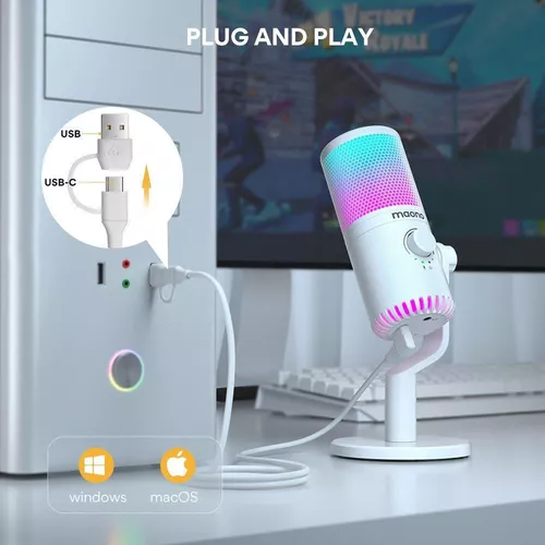 купить Микрофон для ПК Maono DM30RGB(White) в Кишинёве 