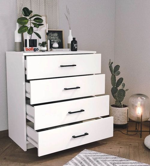 купить Комод Nex Home Комод, 4 отделения, 76x44x85 см, Белый (27-01-01) в Кишинёве 