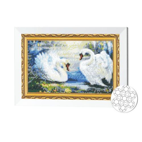 cumpără Tablou pe numere Art Gallery JS21125 Mozaic cu diamante 20x30cm Lebede-inima în Chișinău 