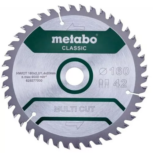 купить Диск отрезной Metabo 628658000 Pânza ferastrau circular Multi CUT classic HW/CT 160x20, Z42 FZ/TZ 5° в Кишинёве 