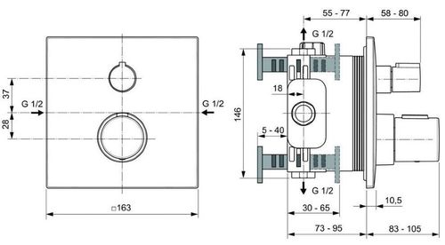 купить Смеситель для душа Ideal Standard CERATHERM C100 Magnetic Grey A6956A5 в Кишинёве 