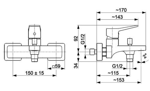 купить Смеситель для ванны kfa armatura Malaga на стену, белый (124013) в Кишинёве 