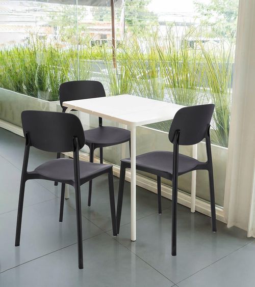 купить Стул Jumi CM-275164 Scaun terasa LARA din plastic, Negru в Кишинёве 