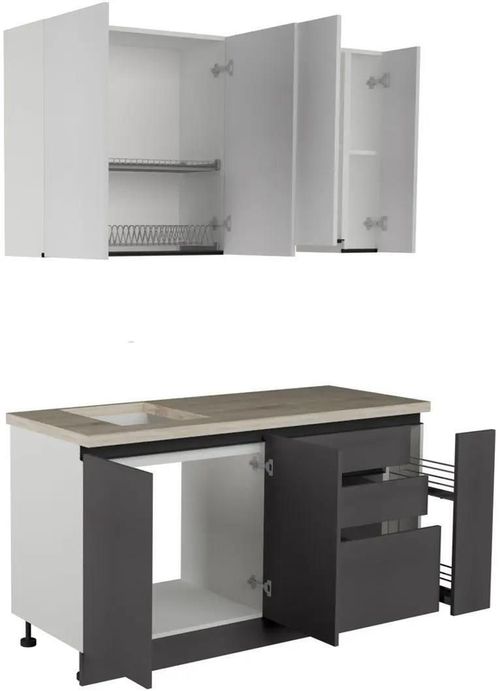 cumpără Mobilă pentru bucatarie ArtFlame GOLA White/Storm Grey (1.6 m.l.) în Chișinău 